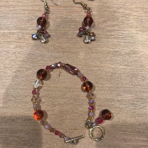 Custom made bracelet and earrings set!